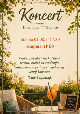 Letný koncert v Hoteli Lipa*** v Bojniciach