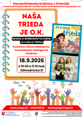 Naša trieda je O.K.: Beseda a workshop ku knihe Ja a moja trieda
