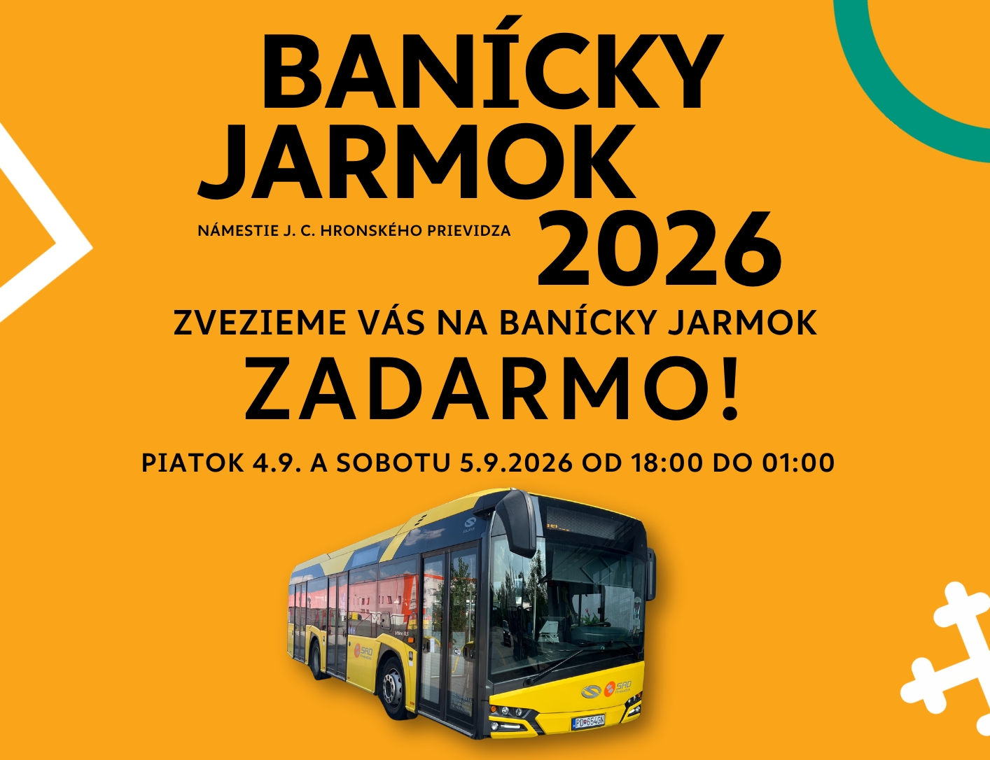 Z Baníckeho jarmoku 2026 sa odveziete bezpečne a zadarmo