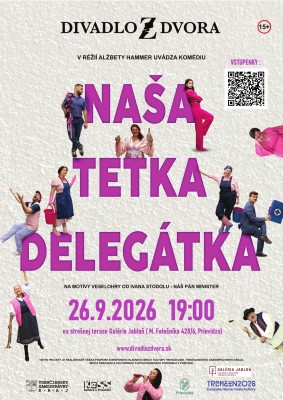 Naša tetka delegátka na strešnej terase Galérie Jabloň