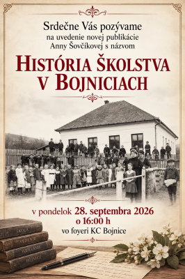 Uvedenie publikácie História školstva v Bojniciach