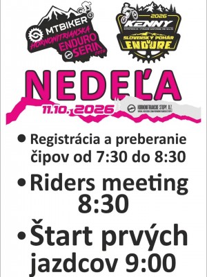 Finále KENNY Slovenského pohára v endure a MTBIKER Hornonitrianskej enduro série 2026