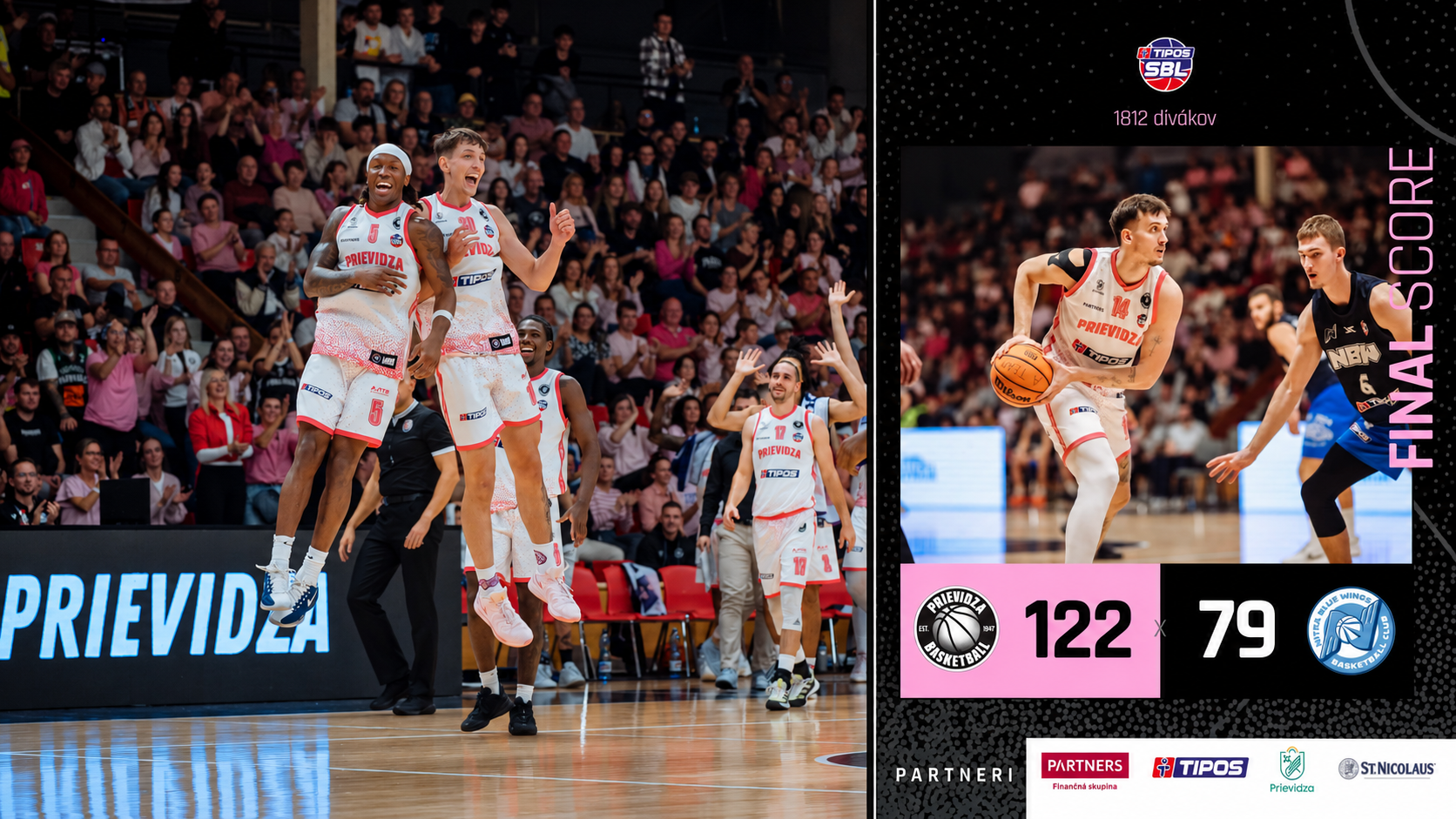 BC Prievidza rozstrieľala Nitru 122:79. Osem hráčov skórovalo dvojciferne
