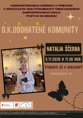 Obohatené komunity: Beseda so spisovateľkou Nataljou Ščerba